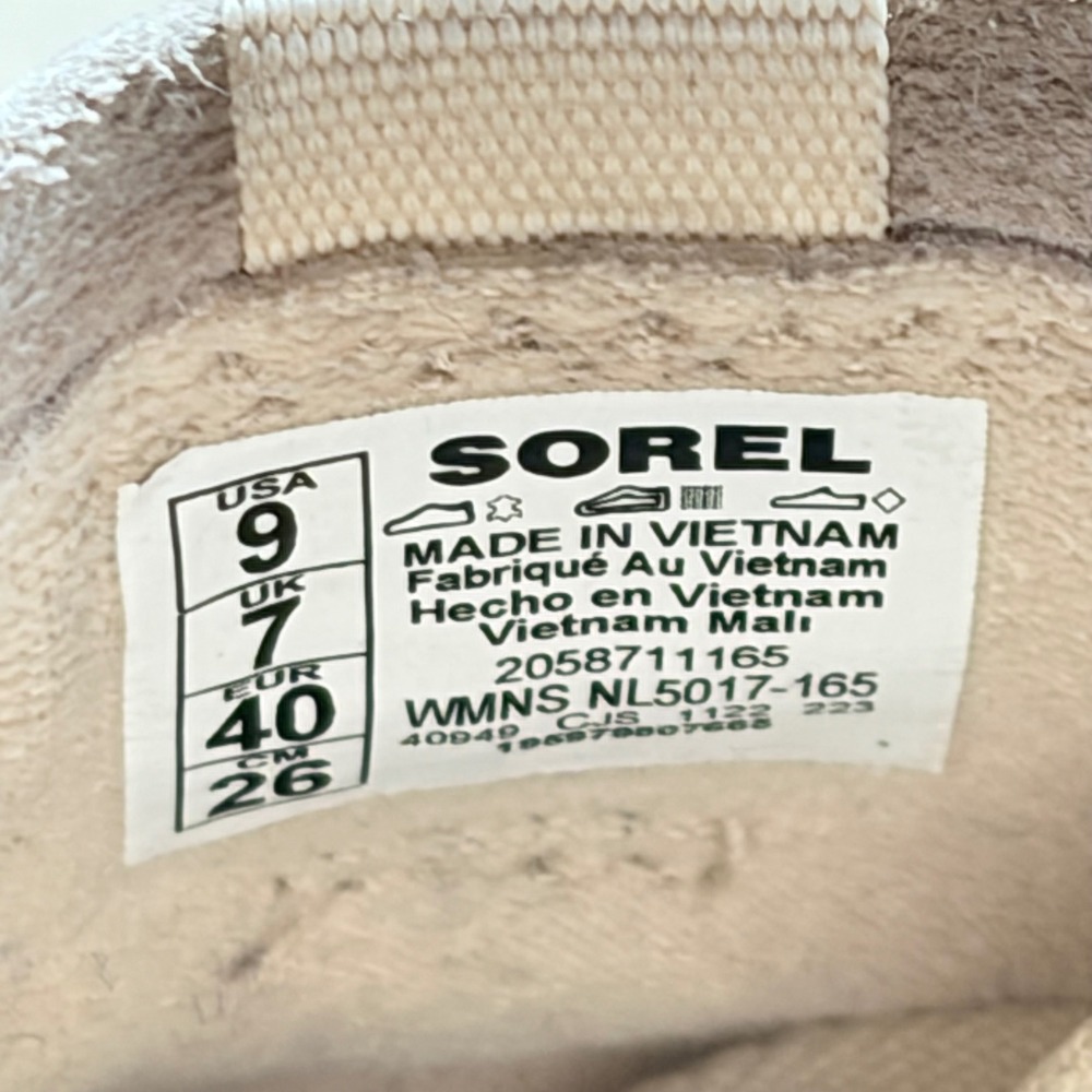 Sorel Caribou‎ X Womens 9 Waterproof Leather Platform Sneakers Cream Lug Sole - Picture 16 of 16